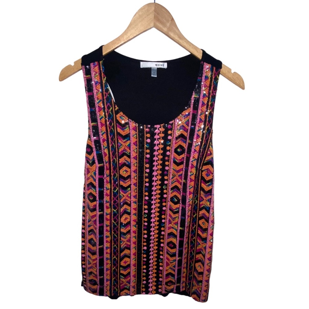 WD.NY Sequins Multicolored Geometric Tank Top - Women’s Medium